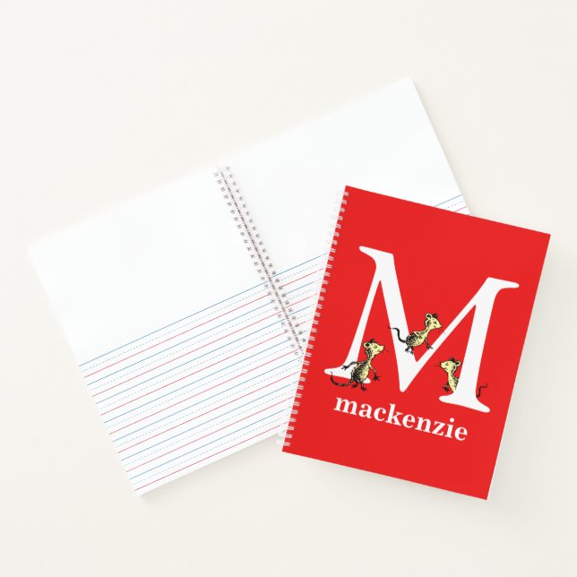 Dr. Seuss's ABC: Letter M - White | Add Your Name Notebook (Inside)
