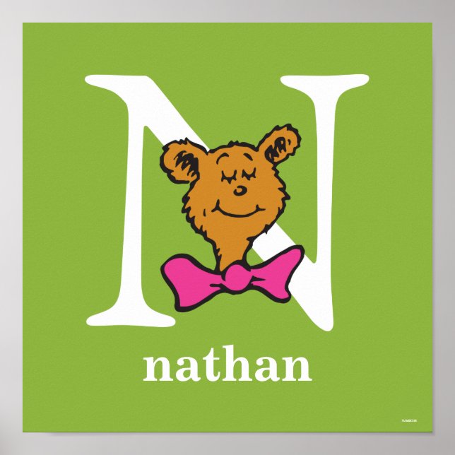Dr. Seuss's ABC: Letter N - White | Add Your Name Poster (Front)