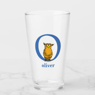 Dr. Seuss's ABC: Letter O - Blue Add Your Name Glass