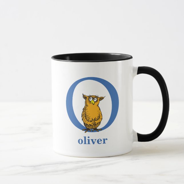 Dr. Seuss's ABC: Letter O - Blue | Add Your Name Mug (Right)