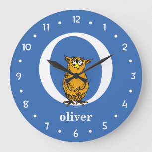 Dr. Seuss's ABC: Letter O - White   Add Your Name Large Clock