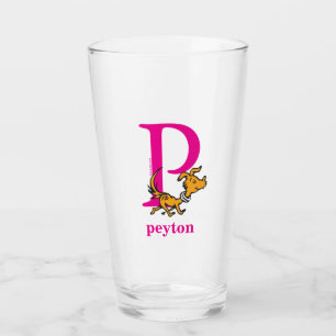 Dr. Seuss's ABC: Letter P - Pink Add Your Name Glass