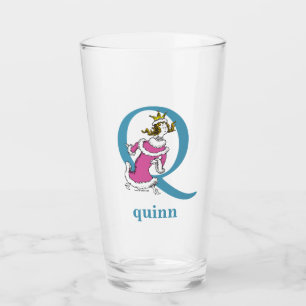 Dr. Seuss's ABC: Letter Q - Blue Add Your Name Glass