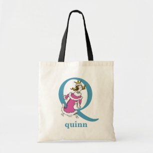 Dr. Seuss's ABC: Letter Q - Blue   Add Your Name Tote Bag