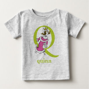 Dr. Seuss's ABC: Letter Q - Green Add Your Name Baby T-Shirt