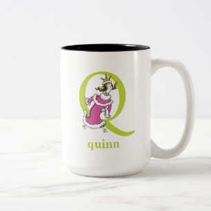 Dr. Seuss's ABC: Letter Q - Green   Add Your Name Two-Tone Coffee Mug