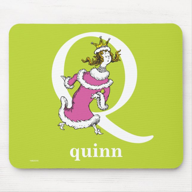 Dr. Seuss's ABC: Letter Q - White | Add Your Name Mouse Mat (Front)
