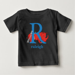 Dr. Seuss's ABC: Letter R - Blue   Add Your Name Baby T-Shirt