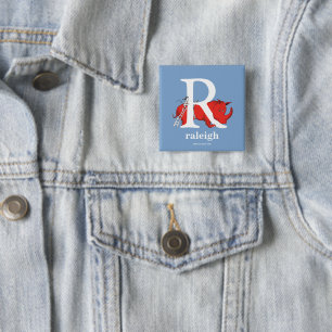 Dr. Seuss's ABC: Letter R - White   Add Your Name 15 Cm Square Badge