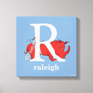 Dr. Seuss's ABC: Letter R - White Add Your Name Canvas Print