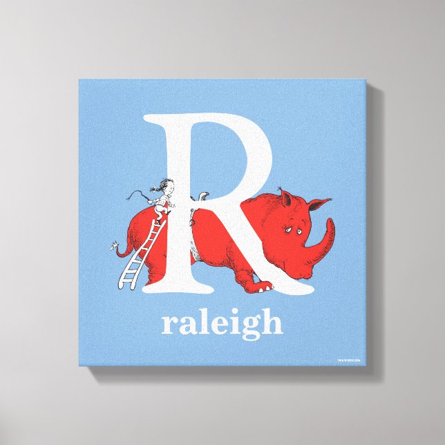 Dr. Seuss's ABC: Letter R - White | Add Your Name Canvas Print (Front)