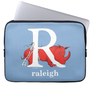 Dr. Seuss's ABC: Letter R - White   Add Your Name Laptop Sleeve