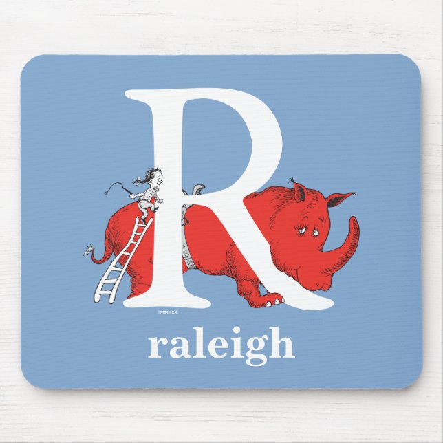 Dr. Seuss's ABC: Letter R - White | Add Your Name Mouse Mat (Front)