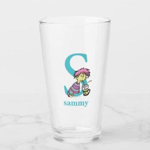 Dr. Seuss's ABC: Letter S - Blue Add Your Name Glass