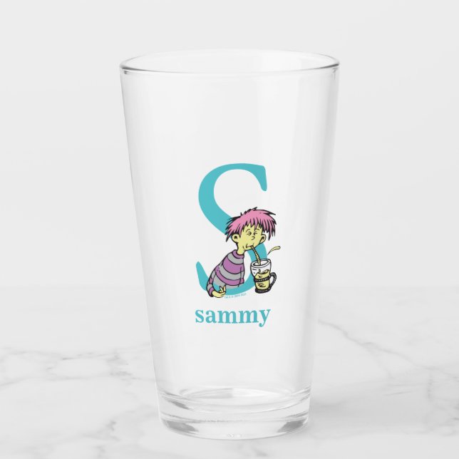 Dr. Seuss's ABC: Letter S - Blue | Add Your Name Glass (Front)