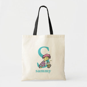 Dr. Seuss's ABC: Letter S - Blue Add Your Name Tote Bag