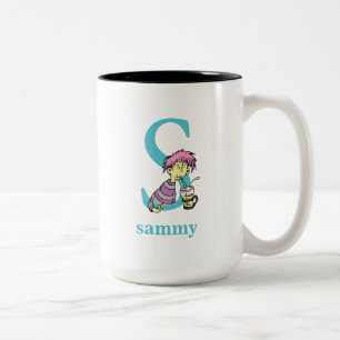 Dr. Seuss's ABC: Letter S - Blue   Add Your Name Two-Tone Coffee Mug