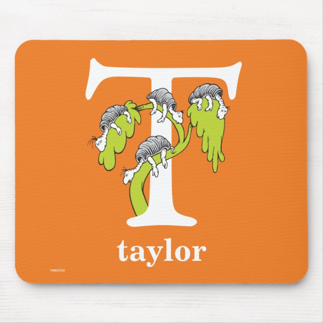 Dr. Seuss's ABC: Letter T - White | Add Your Name Mouse Mat (Front)