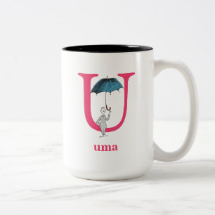Dr. Seuss's ABC: Letter U - Pink Add Your Name Two-Tone Coffee Mug