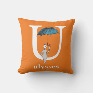 Dr. Seuss's ABC: Letter U - White   Add Your Name Cushion