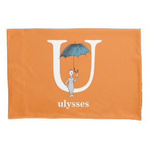 Dr. Seuss's ABC: Letter U - White   Add Your Name Pillowcase