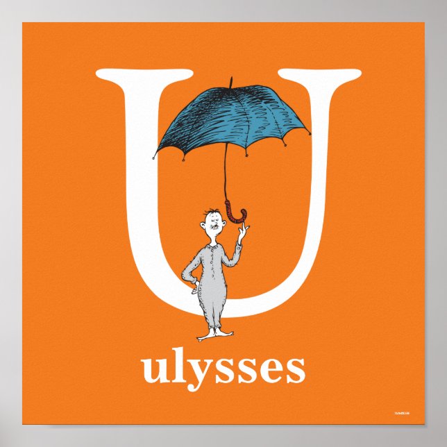 Dr. Seuss's ABC: Letter U - White | Add Your Name Poster (Front)