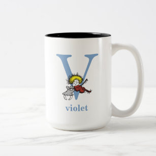 Dr. Seuss's ABC: Letter V - Blue   Add Your Name Two-Tone Coffee Mug