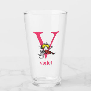 Dr. Seuss's ABC: Letter V - Pink Add Your Name Glass