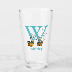 Dr. Seuss's ABC: Letter W - Blue Add Your Name Glass