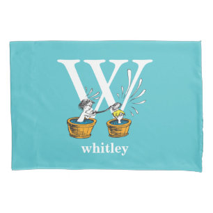 Dr. Seuss's ABC: Letter W - White   Add Your Name Pillowcase