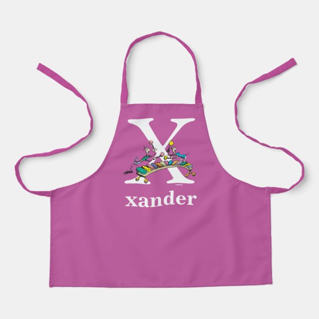 Dr. Seuss's ABC: Letter X - White | Add Your Name Apron (Front)