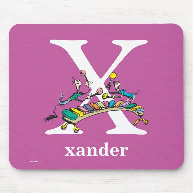 Dr. Seuss's ABC: Letter X - White | Add Your Name Mouse Mat (Front)