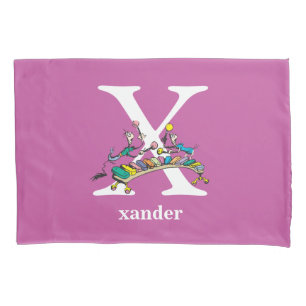 Dr. Seuss's ABC: Letter X - White   Add Your Name Pillowcase