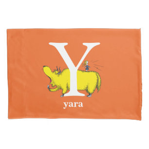 Dr. Seuss's ABC: Letter Y - White   Add Your Name Pillowcase