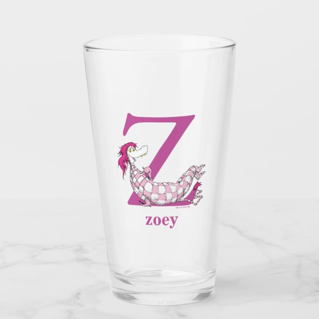 Dr. Seuss's ABC: Letter Z - Purple | Add Your Name Glass (Front)