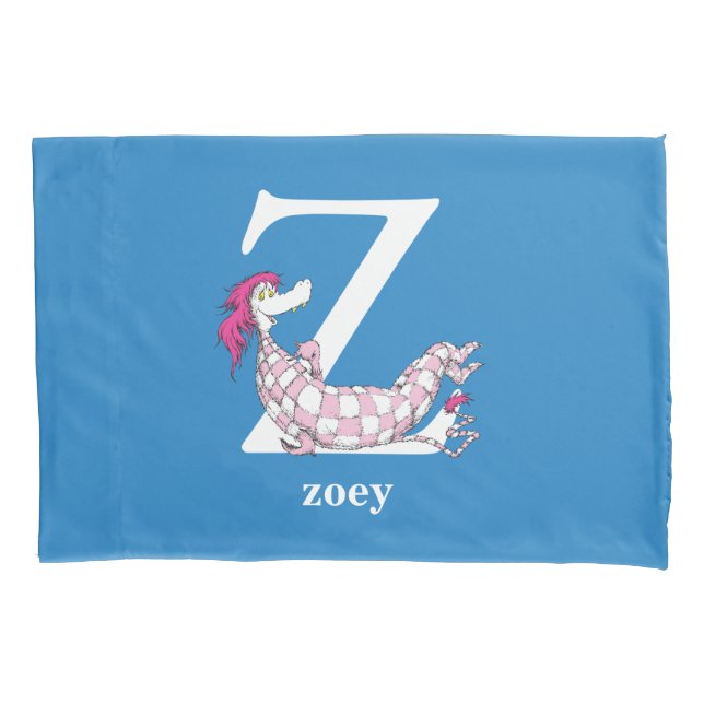 Dr. Seuss's ABC: Letter Z - White | Add Your Name Pillowcase (Front)