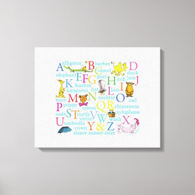 Dr. Seuss's ABC Pattern with Words Canvas Print (Front)