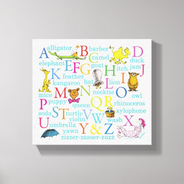 Dr. Seuss's ABC Pattern with Words Canvas Print (Front)