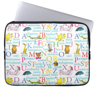 Dr. Seuss's ABC Pattern with Words Laptop Sleeve