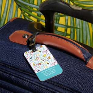 Dr. Seuss's ABC Pattern with Words Luggage Tag