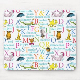 Dr. Seuss's ABC Pattern with Words Mouse Mat