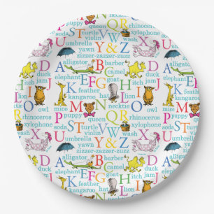 Dr. Seuss's ABC Pattern with Words Paper Plate