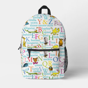 Dr. Seuss's ABC Pattern with Words Printed Backpack