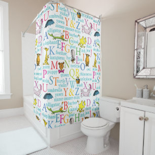 Dr. Seuss's ABC Pattern with Words Shower Curtain