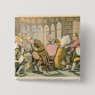 Dr Syntax in Danger, from 'The Tour of Dr Syntax i 15 Cm Square Badge