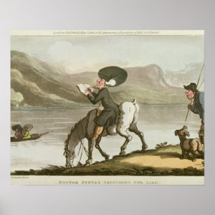 Dr. Syntax sketching the lake Poster