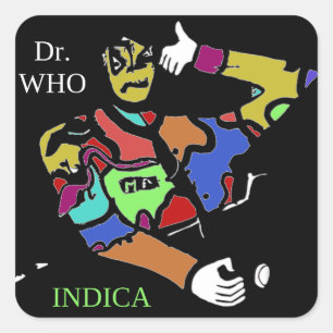 DR. WHO INDICA SQUARE STICKER