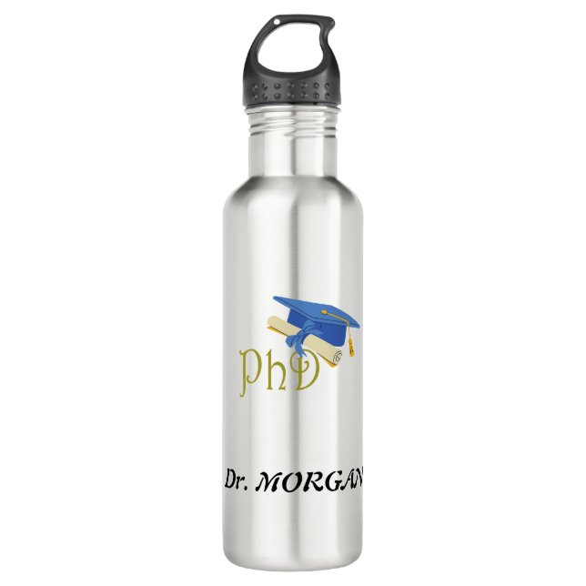 Dr. (Your Name) PhD Graduate Congrats  710 Ml Water Bottle (Front)