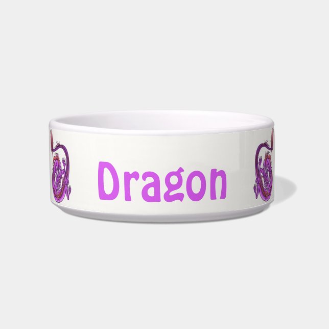 Dra Gon - Pink Dragon Comic style Bowl (Front)