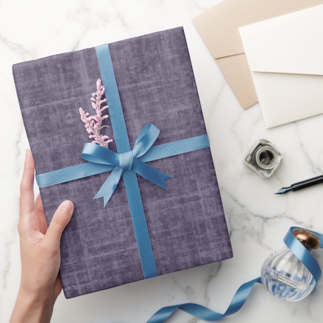 Drab Purple Linen Wrapping Paper (Gifting)